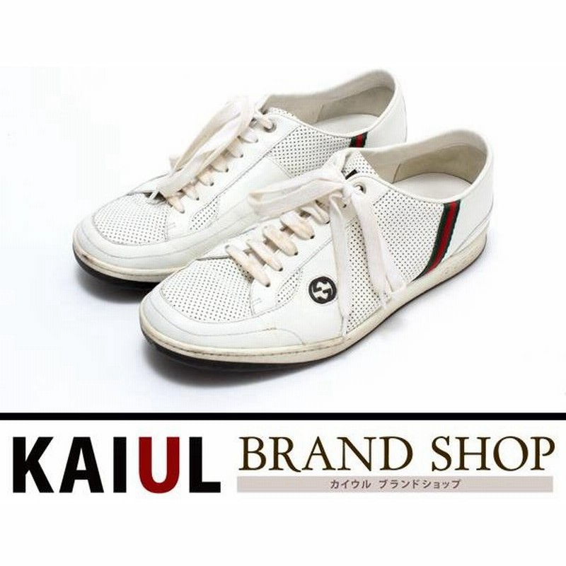 グッチ 靴 メンズスニーカー ホワイト 白 レザー ラバー Bランク 中古 グッチ小物 通販 Lineポイント最大0 5 Get Lineショッピング