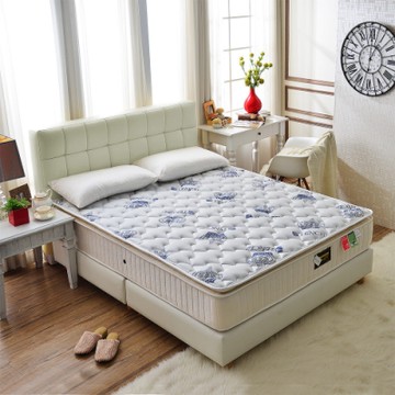 雙人加大6尺 厚三線皇冠藍-涼感抗菌天絲+乳膠+護邊+蜂巢獨立筒床墊-護腰床-Ally愛麗