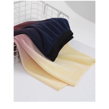 小眾漸變褶皺半身裙女2024夏季寬松顯瘦百搭氣質壓皺半裙高腰長裙