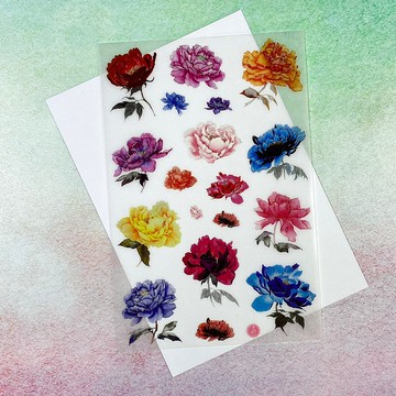 轉印貼紙之 牡丹花  花卉系列