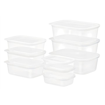 inomata 密封盒 耐熱-20～140°C 可冷藏微波 沒有細小溝槽 方便清洗  1組  S 140ml 3個 + M 400ml 3個 + L 950ml 3個