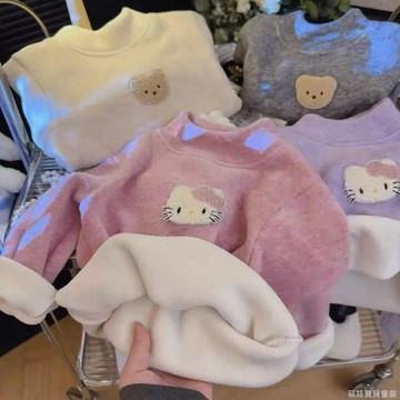 【好物推薦】兒童銀狐絨加絨加厚打底衫 男女童發熱衣 兒童內刷毛上衣 秋冬女童長袖上衣 男女童刷毛打底衫 男女童加絨打底衫