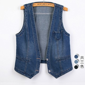 【韓國K.W.】KN2647牛仔情迷之夜丹寧百搭背心(新品/小香風/丹寧/背心/雜誌款)