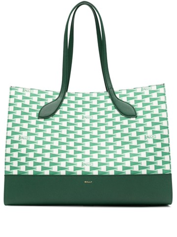 Bally - Pennant-print faux-leather tote bag - women - Thermoplastic Polyurethane (TPU) - One Size - Green