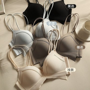 新款雙股細肩帶美背內衣聚攏少女bra小胸文胸 無鋼圈內衣