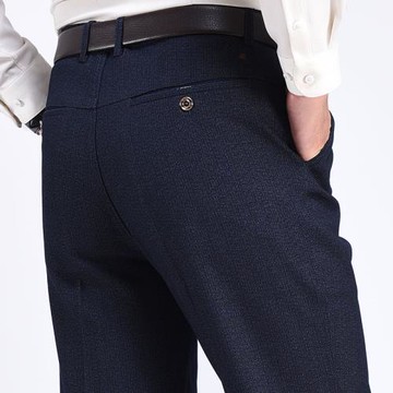 中老年男褲中年人休閑褲高腰寬松春秋冬季厚款爸爸裝西褲長褲子