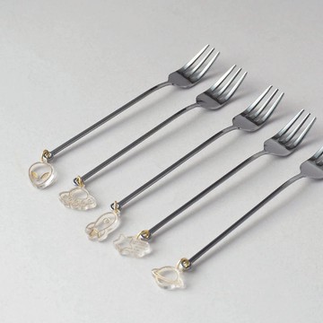 日製宇宙造型垂飾不鏽鋼叉子-2入-多款可選 流星