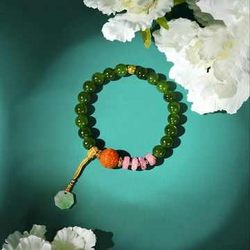 【巴黎精品】現貨+預購 和闐玉手鍊八卦手珠平安擋煞防小人轉運淨化招財開運-8mm碧玉南紅翡翠女飾品p1ax78