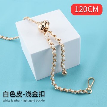 方胖子菱格金珠可調節延長鏈小香風mini包包穿皮鏈單肩斜挎包帶子