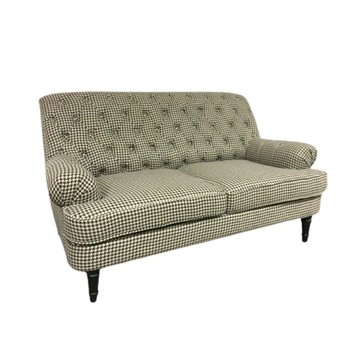 免運 北歐休閑格子布藝小戶型分體雙人卡座扶手實木臥室客廳彈力沙發