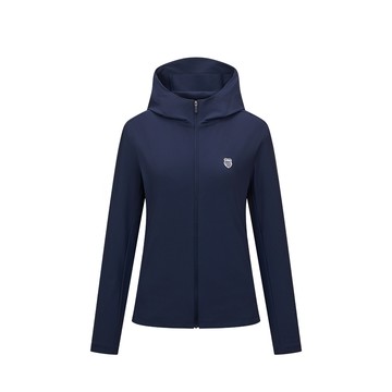 運動外套 WS TRICOT KNIT JKT 連帽 針織 拉鍊 女款 深藍色 1912127-499