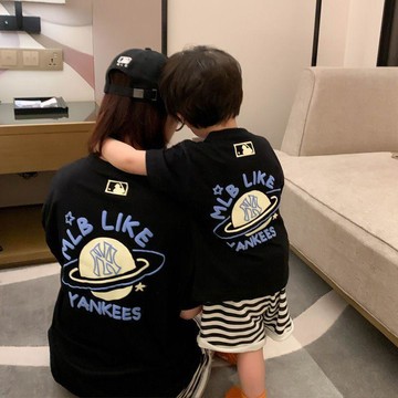 人氣單品✨親子裝一家三口四口t恤夏純棉短袖T恤網紅潮牌父子母子上衣KXEH