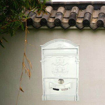 信報箱 創意密碼鎖歐式信箱家用掛牆復古郵箱室外防雨別墅裝飾藝術貼門號『XY676』