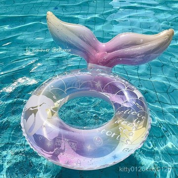 【臺灣-出貨】美人魚遊泳圈 成人 兒童腋下圈 網紅 ins救生圈 拍照神器 女童 沙灘浮圈 游泳圈 西瓜游泳圈 女童男童