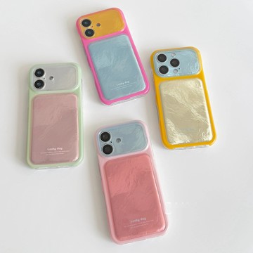 高級感撞色冰川問背板全包大視窗 適用iPhone 18 17 16 15 Pro Max 16pro 17Pro 手機殼