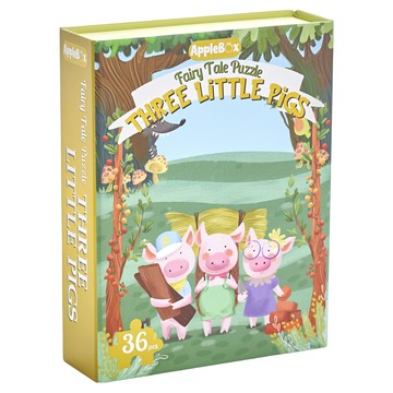 AppleBox 童話故事拼圖 AB10010 36片 兒童益智玩具  三隻小豬 多色  1盒
