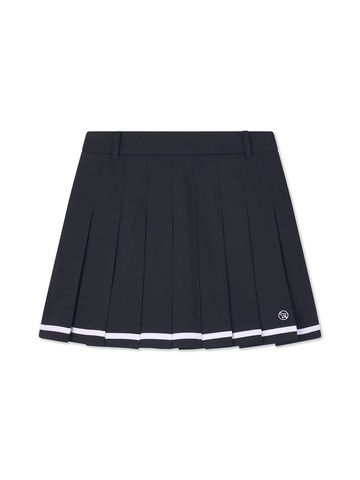 Tape Point Pleated Women's Skirt [Black]