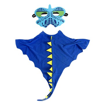 MODACore 摩達客 - 摩達客★cosplay派對裝扮派對變裝★兒童藍色恐龍造型披風斗篷二件組(面具/斗篷) ★Cospl...