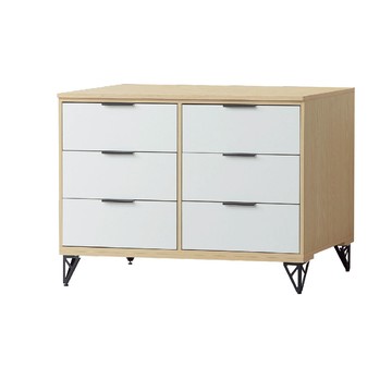 ASSARI-原木雙色鐵腳4尺六斗櫃(寬119x深47x高79cm)
