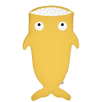 鯊魚咬一口 BabyBites｜(輕量版)100%純棉手作兒童版睡袋/防踢被－芥末黃