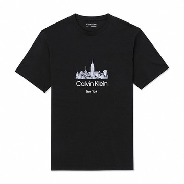 Calvin Klein CK 熱銷印刷文字圖案短袖T恤-黑色