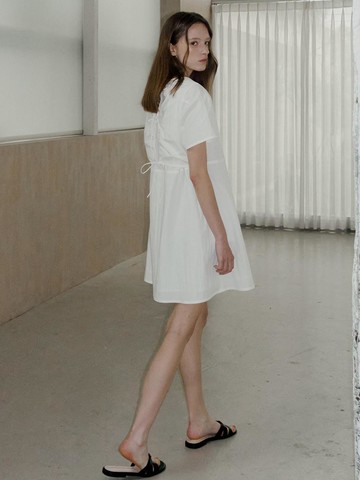 Backtie Mini Onepiece Dress (265) [Ivory]