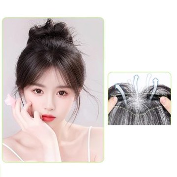 [米蘭精品] 現貨+預購 假瀏海全真髮髮片透氣假髮片輕量免打理隱形增髮量-自然直髮際線-胎毛八字瀏海女假髮4款74lf39