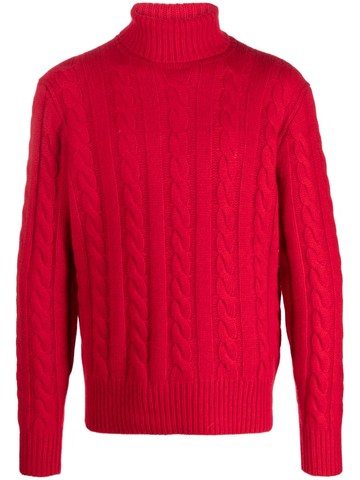 Polo Ralph Lauren - cable-knit roll-neck jumper - men - Cashmere/Wool - L - Red
