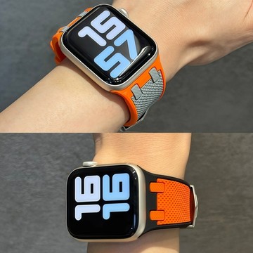 雙色矽膠錶帶 透氣 適用於 Apple Watch S11 10 9 運動錶帶 8 7 6 SE3 蘋果手錶帶 42mm