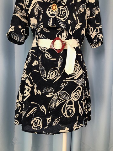 黑底白玫瑰褲裙