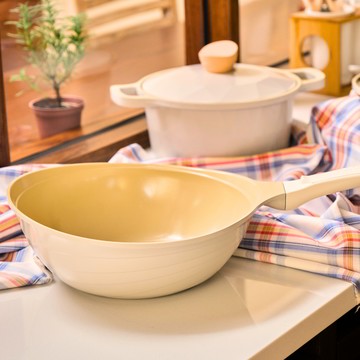 【Korea King】Colormic極輕美型天然陶瓷不沾深炒鍋-26公分