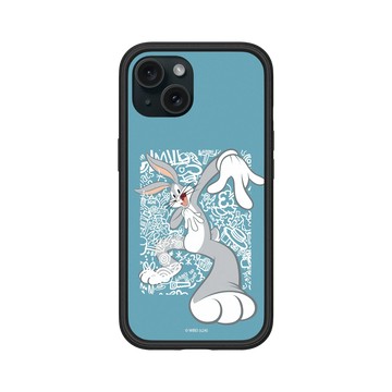 iPhone 15 Mod NX 黑 - 樂一通 Looney Tunes - 亂花系列-兔巴哥