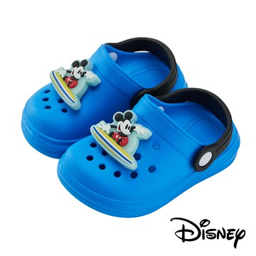 【迪士尼童鞋】兒童立體電燈防水洞洞鞋-藍(米奇)