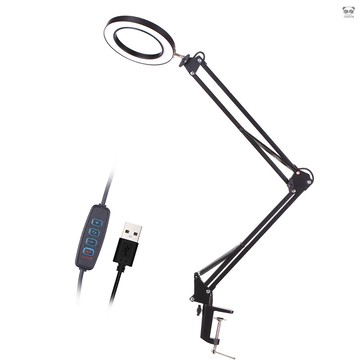 【有頻道】5倍放大鏡夾臺 放大鏡燈 長款