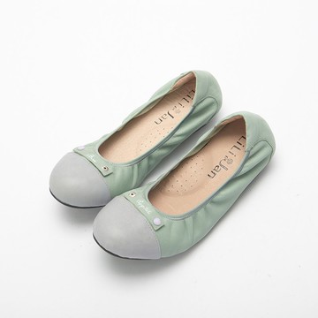 零碼【美好奏鳴曲】自由換釦羊皮芭蕾舞鞋_灰/薄荷藍綠