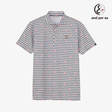 【and per se】男款白色輕盈透氣防曬吸汗速乾設計完美短袖POLO衫 DGV29655