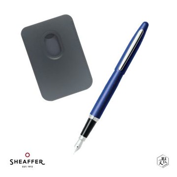 【SHEAFFER】VFM系列霓虹藍鋼筆-F尖+手機磁性卡夾禮盒 免費刻字(原廠正貨)