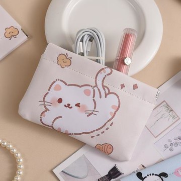 新款自動閉合有線耳機隨身袋化妝包U盤便攜數碼袋數據線收納包女