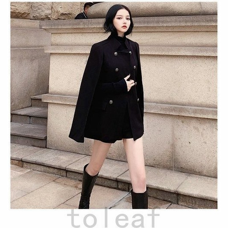 Pコートレディースポンチョマントルーズシンプル体型カバーアウター大人きれいめ秋冬 通販 Lineポイント最大get Lineショッピング