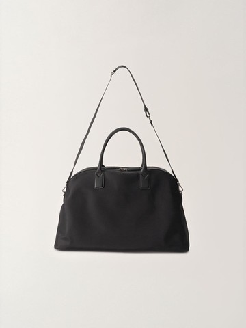 Nylon Boston Shoulder Bag [Black]