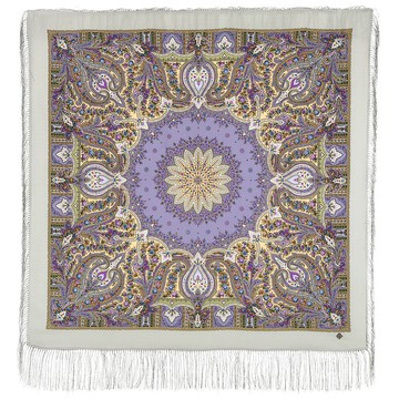 原創 Павlovo Posad 俄羅斯披肩 100% 羊毛 羊毛圍巾 110x110 公分 1712-1