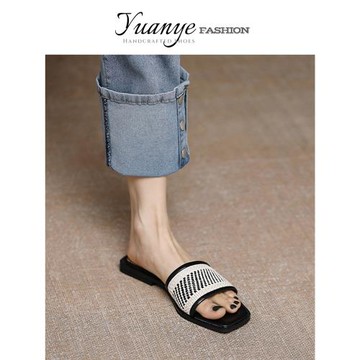 原野穆勒氣質半拖歐美度假2025網紅爆款編織涼拖鞋子女夏外穿新款