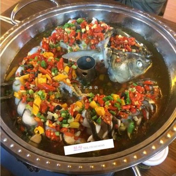 剁椒魚頭蒸鍋不銹鋼海鮮蒸汽鍋商用餐廳桑拿鍋蒸汽火鍋一體