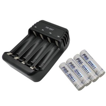 【華志PRO-WATT】ZN423E充電器+低自放電750mAh 4號AAA 4入 鎳氫電池(1.2V立即用)