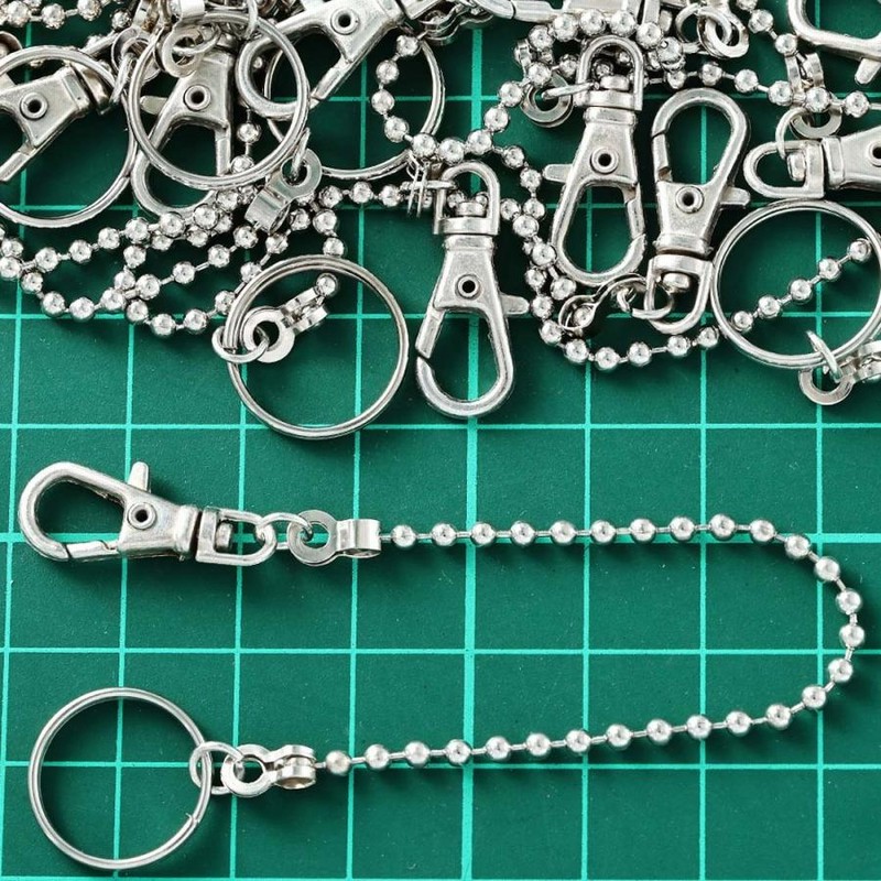 バッグチャームチェーン　ゆり バッグチャーム チェーン パーツ 金具 シルバー 15cm 20本