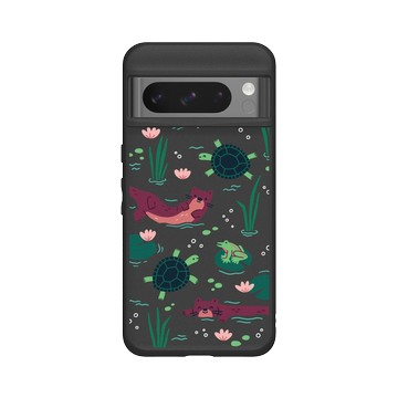 Pixel 8 Pro SolidSuit 黑 - RHINOSHIELD X Taipei Zoo - 臺灣水域插畫（水獺、龜、蛙）