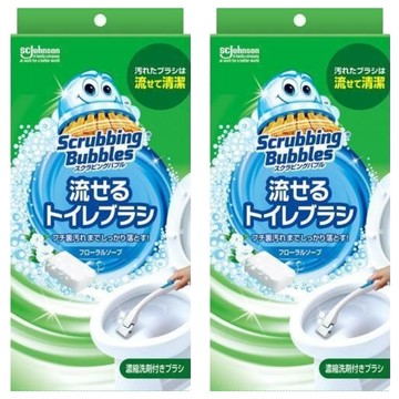 SC Johnson 莊臣 可溶解式含洗劑馬桶刷組  白色  2組