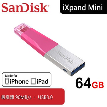 SanDisk IXpand Mini Pink 64GB 隨身碟 OTG IPhone 64G【每家比】imp64