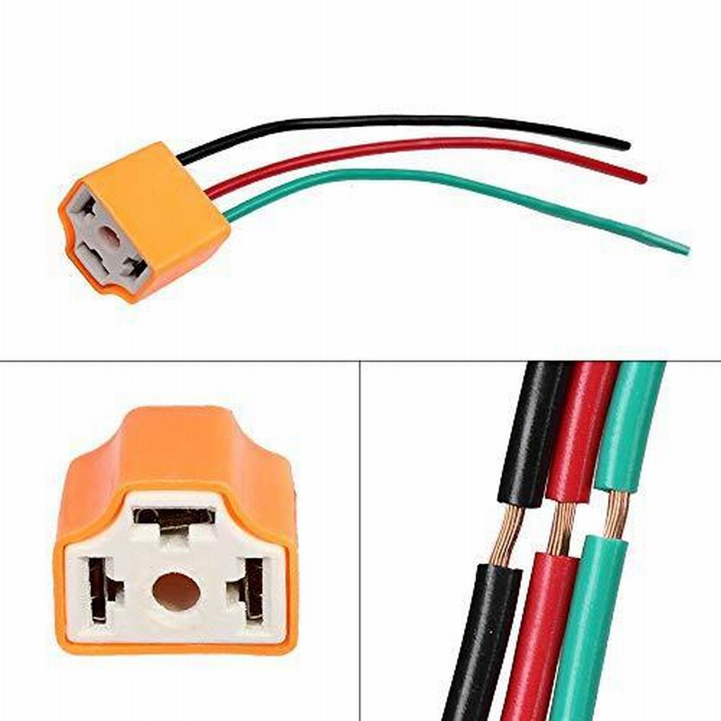 高級 ヘッドライトソケット ランプコネクタプラグ ワイヤーハーネスアダプター 2本入り H4セラミックソケット コネクター Aoling T10 LED コネクター オス メス 極性反転 ヘッドライトソケット アダプター コネクター ワイヤプラグ ワイヤハーネス
