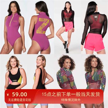 ZW服裝2024新款女款運動緊身連體衣游泳衣蠟筆系列顯眼包必入單品